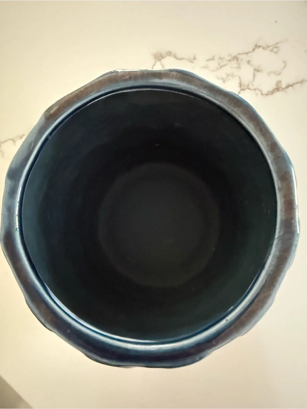 Mikasa Home Accents 16 inch Blue Circles Cylinder Vase deep sea blue